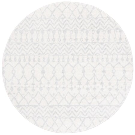 Safavieh 3 x 3 ft. Tulum 270D Power Loomed Round Area Rug; Ivory & Light Grey TUL270D-3R